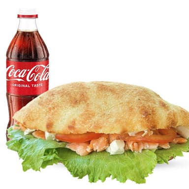 Піта з лососем + Кока-Кола