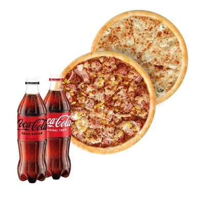 4 сири + М`ясна BBQ + 2 Кока-Коли